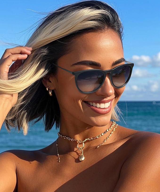 Sunglasses Womens Polarized Sunglasses-Women: Retro Round Sun Glasses with UV400 Protecion Trendy 3 Pack