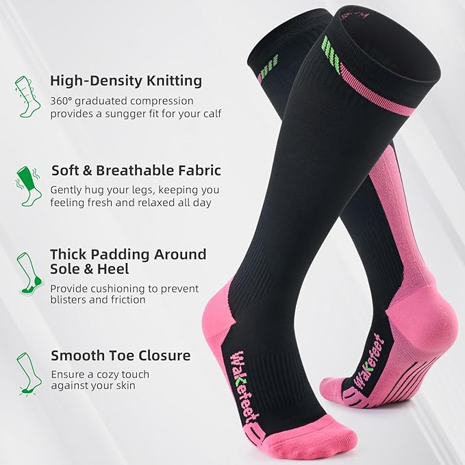 Medical Compression Socks Men Women 3 Pairs, Compression Stockings 20-30mmHg for Relieving, Recovery