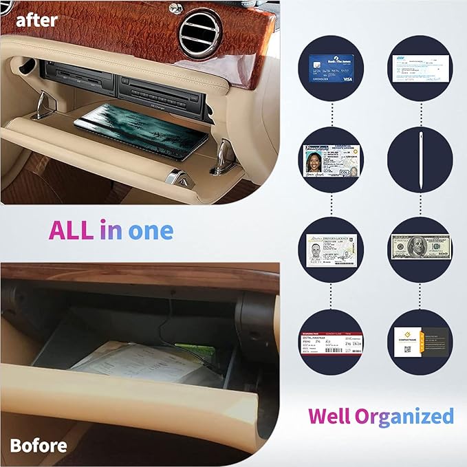 Car Registration and Insurance Holder,Leather Insurance License and Registration Card Holder for Car Glove Box, Auto Truck Document Holder Organizer for Men Women-Forest Trees in Fog