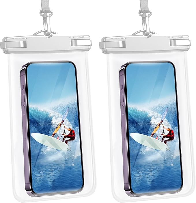 Waterproof Phone Pouch[2Pack], 7.2" Waterproof Dry Bag Clear Waterproof Phone Bag Case Portable Compatible for iPhone16 15 14 13 12 Pro Max Plus XS XR Galaxy S24 S23