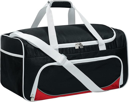 Mens Gym Bag 21 inch Large Overnight Weekender Duffle Bag for Travel Sport-White/Black