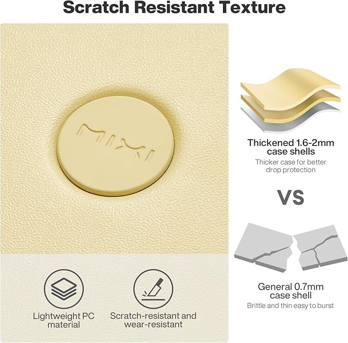 mixi 26 Inch Large Expandable Checked Luggage Suitcases with Spinner Wheels, Hardside Rolling Travel Suitcase PC with TSA Lock & Cover, Lark Yellow