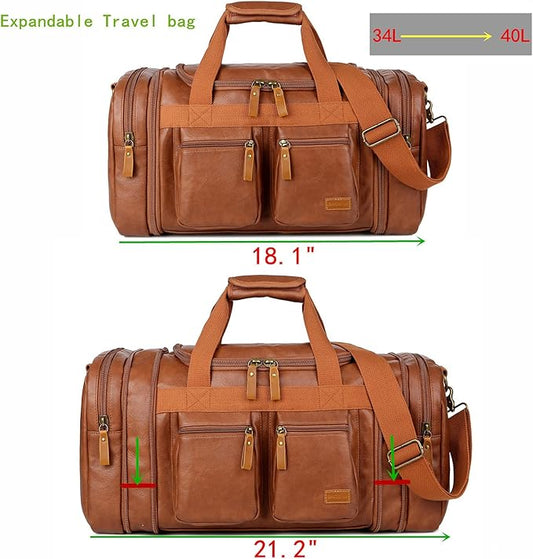 Vegan Leather Travel Duffel Weekender Bag Carry on Overnight Bag Sports Duffel bag For men and Women HB-21