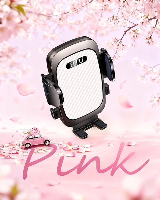 2026 Ultimate Best【True Military-Grade & Safety Cert】Car Phone Holder HTU【Upgraded 5-in-1 & 100+LBS Strongest Suction】360 Rotation Truck Windshield Dashboard Vent Mount Stand for iPhone Android, Pink