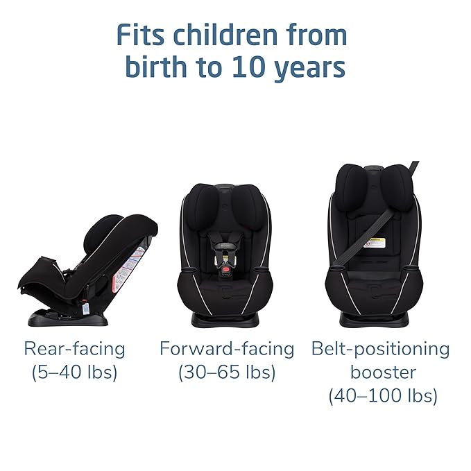 Maxi-COSI Pria Max 3-in-1 Convertible Car Seat, Infant to Toddler Car Seat, ClipQuick Magnetic Chest Clip, Quick-Install Latch, Machine-Washable Cover, 5-100 lbs, Caspian Caviar