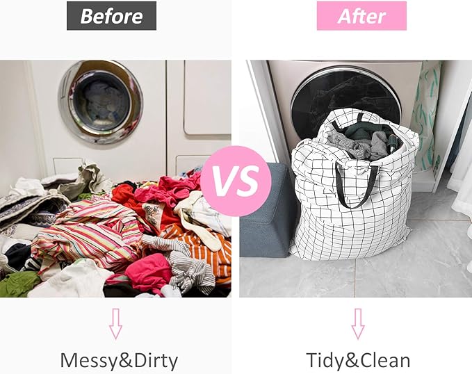 SWISSELITE Heavy Duty Laundry Drawstring Bag with Strap, 28 x 40 Inches Travel Dirty Clothes Bag for Laundromat and Household, 6 Color