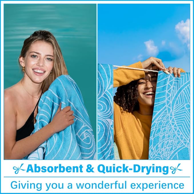 Thin Turkish Beach Towel Lightweight Soft Cotton Extra Large XL Oversized Sand Free Sandproof Absorbent Quick Dry Towels Cloud Bath Pool Travel Compact Essentials Accessories for Adult Gifts