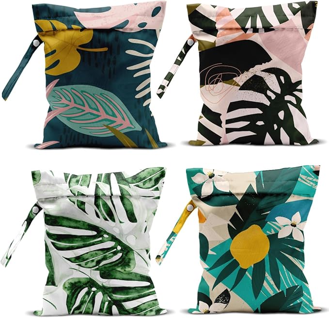 4 Pcs Waterproof Beach Essentials - Wet/Dry Bags for Pool, Swimsuit, Diapers, Makeup, Cruises & Travel
