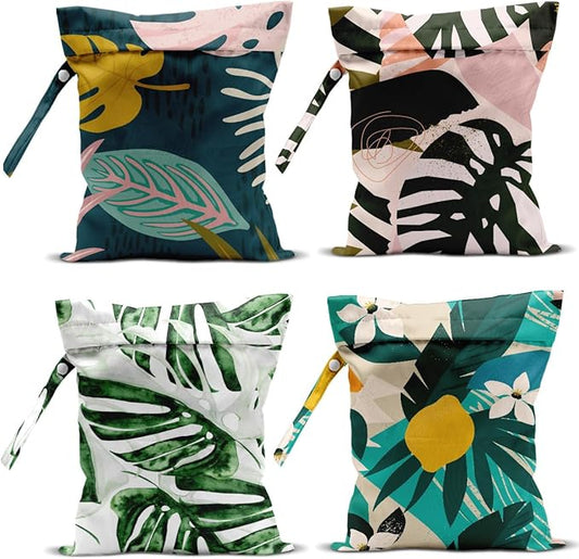 4 Pcs Waterproof Beach Essentials - Wet/Dry Bags for Pool, Swimsuit, Diapers, Makeup, Cruises & Travel