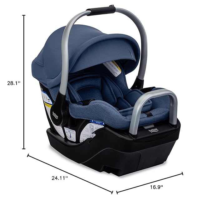 Britax Cypress Infant Car Seat, Rear Facing Car Seat with Alpine Base, ClickTight, Premium Fabrics, Ponte Arctic