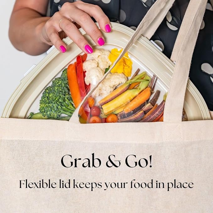 Crudités | Portable Snack Tray | Rectangle 2-Pack | Sage Green | Reversible Stretch Lid Food Containers | BPA-Free, Freezer & Dishwasher Safe | Meal-Prep, Charcuterie, Salads, Picnic, Travel