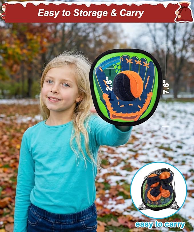 Toss and Catch Ball Game Kids Toys for 3 4 5 6 7 8 Year Old Boys Girls Birthda Gift, Valentines Day Gifts Outdoor Games Yard Play Beach Pool Toys for Kids Ages 4-8 8-12 Toddler Baseball Glove