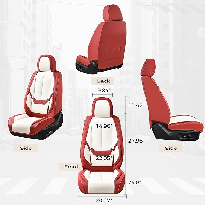 Coverado Seat Covers, Car Seat Covers Front Seats, Car Seat Cover, Car Seat Protector Waterproof, Car Seat Cushion Nappa Leather, Seat Covers Carseat Cover Universal Fit for Most Cars