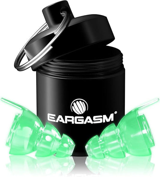 Eargasm Afterglow High Fidelity Earplugs - Reusable Glow-in-The-Dark Noise Reduction Hearing Protection Ear-Plugs with Carrying Case for Concerts, Festivals, Raves, Musicians, Live Music, Sports