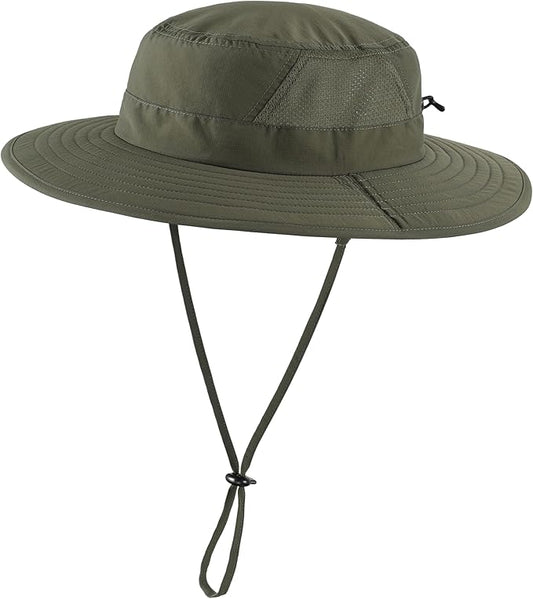 Connectyle Outdoor UPF50+ Men's Sun Hat Foldable Wide Brim Bucket Hat for Fishing Hiking Gardening Breathable Safari Hat