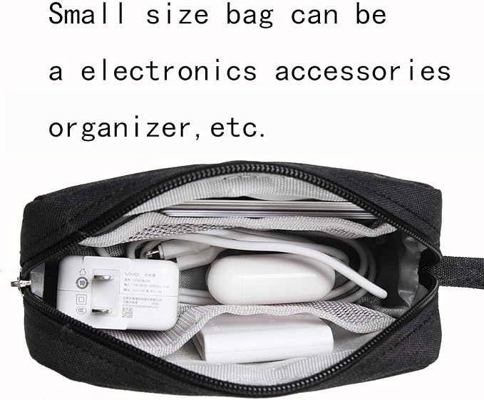 2 Pieces Small Zippered Pouch, Portable Electronics Organizer, Toiletry Carry Bag Mini Cosmetic Makeup Bag, Coin Purse Wallet, Make up Case for Purse,Storage Bag Travel Accessories, Small Packing Cube