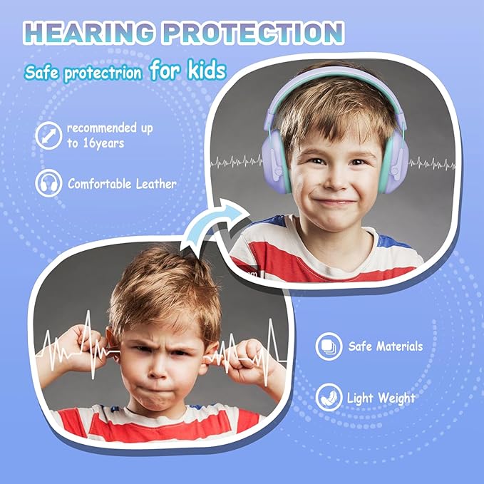 Noise Cancelling Headphones for Kids, SNR 29dB Safety Noise Reduction Ear Muffs for Event/Concert