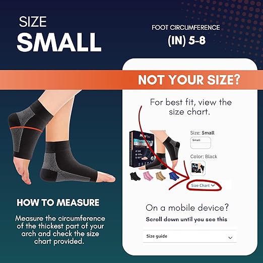 Compression Socks 20-30mmHg for Plantar Fasciitis, Achilles Tendonitis Relief - Ankle Compression Sleeve for Heel Spurs, Foot Swelling & Fatigue - Arch Support Brace for Everyday Use (1 Pair)