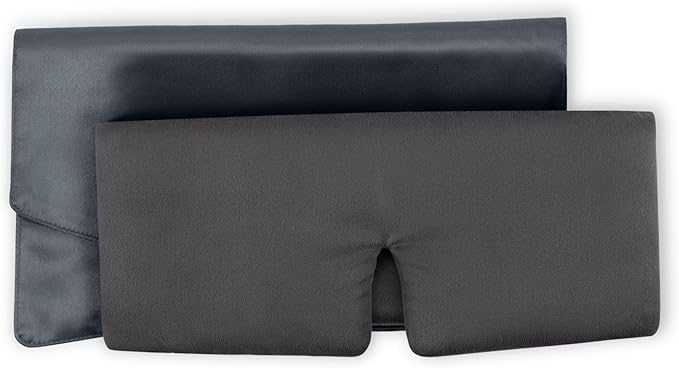 Baloo Silk Weighted Sleep Mask (Grey - 0.6 lb) | Light Blocking & Sound Muffling Eye Mask for Sleeping | Cool, Soft & Comforting