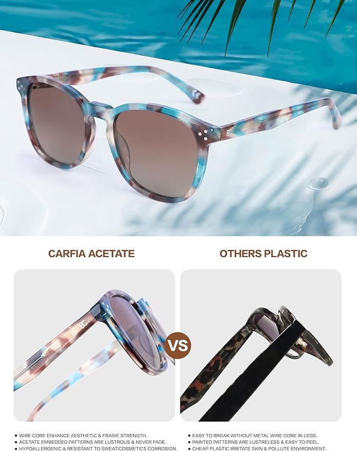 Polarized Sunglasses For Women UV - Protection Womens Trendy Fashion Large Shades With Acetate Frame BC2110