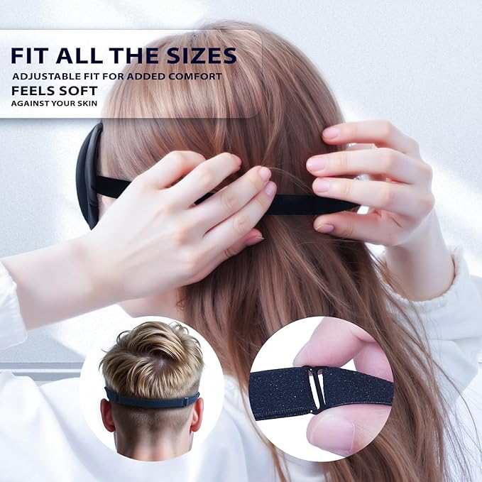 Ultra-Thin 3D Sleep Mask for Side Sleepers, Men, Women, Lash Extensions – Soft, Breathable and Lightweight Blackout Sleeping Eye Mask for Travel, Naps, Airplane, Adjustable, Mens (Black)