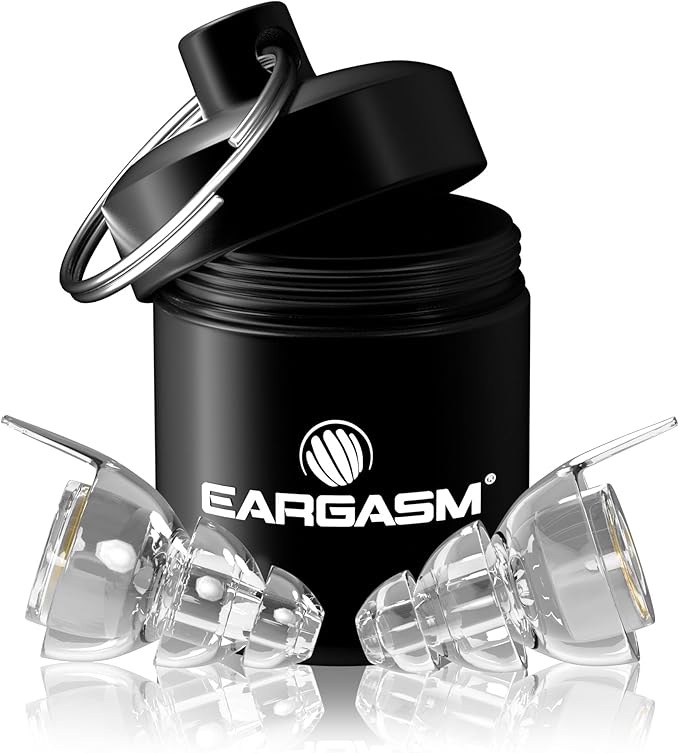 Eargasm High Fidelity Earplugs with Transparent Filters - Reusable Noise Reduction Hearing Protection Ear-Plugs with Carrying Case for Motorcycle, Concerts, Festivals, Raves, Live Events, Sports