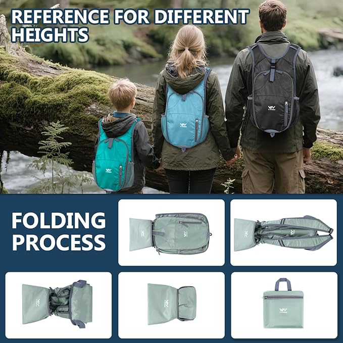 15L Foldable Hiking Backpack,Lightweight Packable Waterproof Machine Washable Daypack with Chest Strap,Small Folding Pack for Travel/Walking for Men&Women-0.52LB Grey