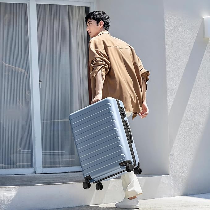 NINETYGO Medium Checked Luggage 26 Inch, Checking In Luggage with Smooth Spinner Wheels, Lightweight, Hard Shell PC Suitcase, Lightweight Travel Luggage, TSA Approved (Shadow, Rhine Basic)