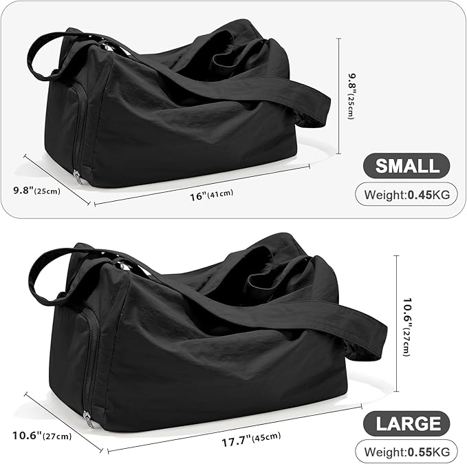 Small Gym Bag with Shoe Compartment, Workout Sport Duffle Bag for Women Travel, Waterproof Shoulder Overnight Bags Lightweight Carry on Tote Bags for Swim, Yoga, Dance
