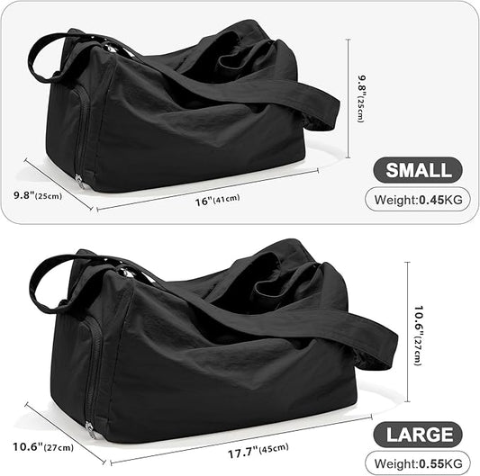 Small Gym Bag with Shoe Compartment, Workout Sport Duffle Bag for Women Travel, Waterproof Shoulder Overnight Bags Lightweight Carry on Tote Bags for Swim, Yoga, Dance