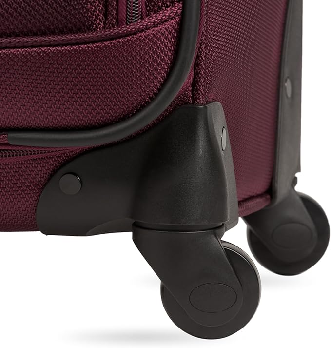 SwissGear Sion Softside Expandable Luggage – Large Checked Suitcase with 360 Degree Wheels & Retractable Handle – 29 Inch, Perfect for 7-9 Night Trips – Merlot
