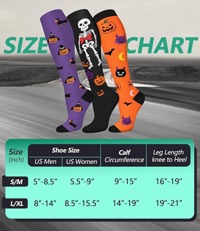 FuelMeFoot 3 Pack Copper Compression Socks - Compression Socks Women & Men Circulation - Best for Medical,Running,Athletic