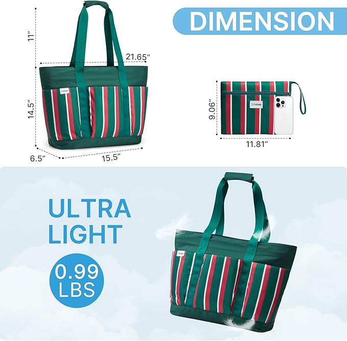 G4Free Beach Bag,Waterproof Beach Tote Pool Bags for Women,Compatible with Stanley Cup,Foldablefor Weekender Travel