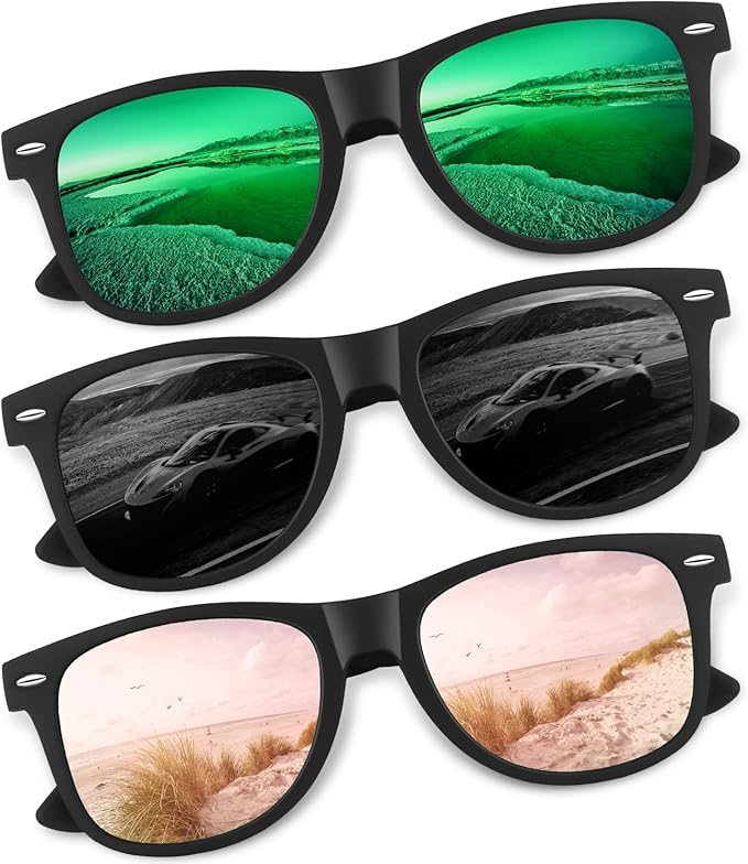 CGID Sunglasses Men Womens Polarized Lightweight Retro Black Shades UV400 Driving Fishing Golf