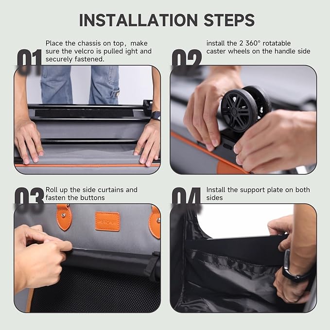 Large Cat Carrier with Wheels Pet Dog Rolling Carriers for Extra Large Cat Carrier Small Bag Small Dogs Up to 38 Lbs 24"X 13.8"X 15.4" Double Trolley Case Travel Walking and Camping(NOT for TSA)