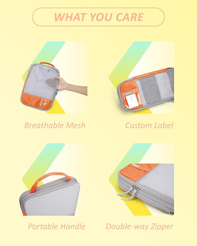 BAGSMART 6 Set /4 Set/2 Set Compression Packing Cubes for Travel, Lightweight Luggage Organizer Bags, Durable Space Saver Bags Travel Essentials