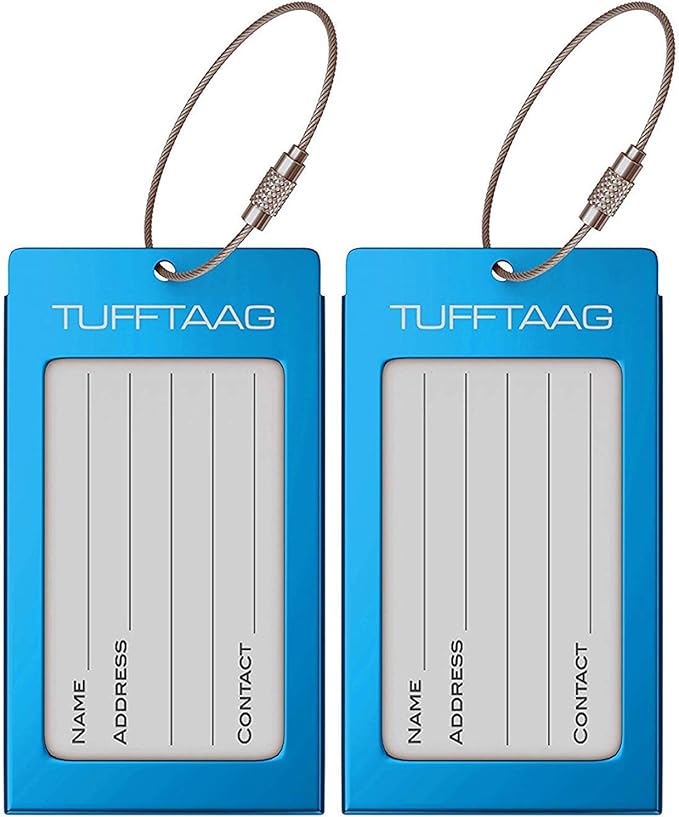 Luggage Tags Business Card Holder by TUFFTAAG - Durable Travel ID Bag Tag in Multiple Color Options, Perfect for Suitcases, Backpacks, and Carry-Ons, Easy Identification, Secure and Stylish