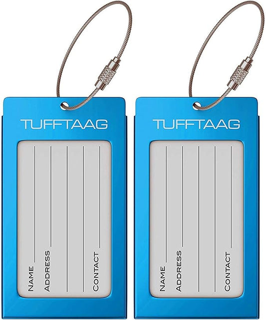 Luggage Tags Business Card Holder by TUFFTAAG - Durable Travel ID Bag Tag in Multiple Color Options, Perfect for Suitcases, Backpacks, and Carry-Ons, Easy Identification, Secure and Stylish