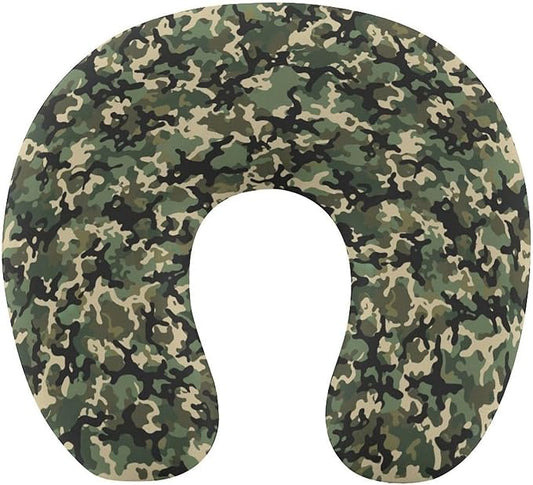 Memory Foam U-Shaped Travel Pillow Neck Pain Relief, Vietnam Tiger Stripe Camo U-Shape, Removable Cover Airplane Car Office