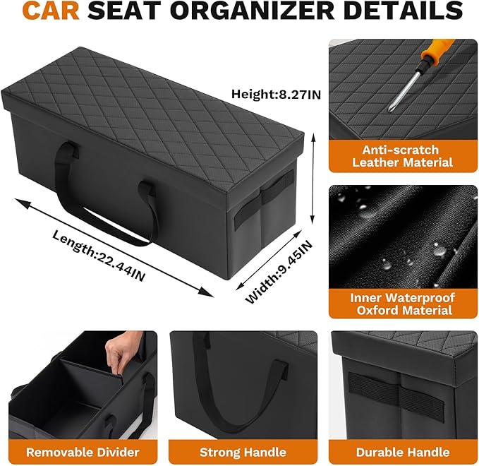 Shademax Car Seat Organizer for Subaru Ascent 2019-2025 2026 Accessories, Ascent Backseat Organizer Car Console Organizer for Kids Toys, Baby Supplies, Dog Toys, Travel Storage Box