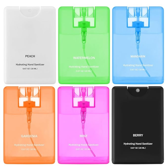 24 Pcs Hand Sanitizer Spray Bulk Travel Size Hand Sanitizer Mist Hydrating Mini Pocket Sprayer Mist Refillable Appreciation Gifts for Women Teacher Coworker New Year Gifts