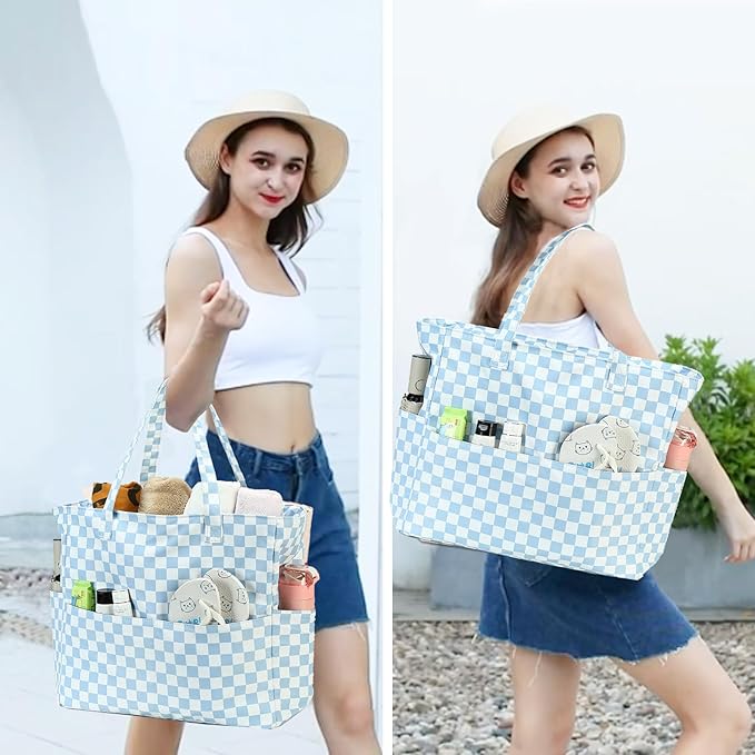 Bluboon Waterproof Beach Tote Pool Bags for Women Ladies Extra Large Carry On Bag With Wet Compartment for Weekender Travel