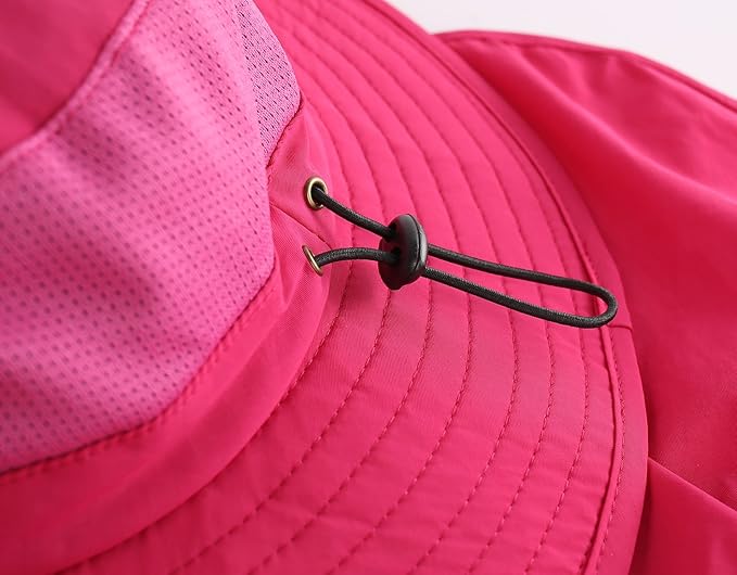 Home Prefer Outdoor UPF50+ Mesh Sun Hat Wide Brim Fishing Hat with Neck Flap Sun Hat for Men Women