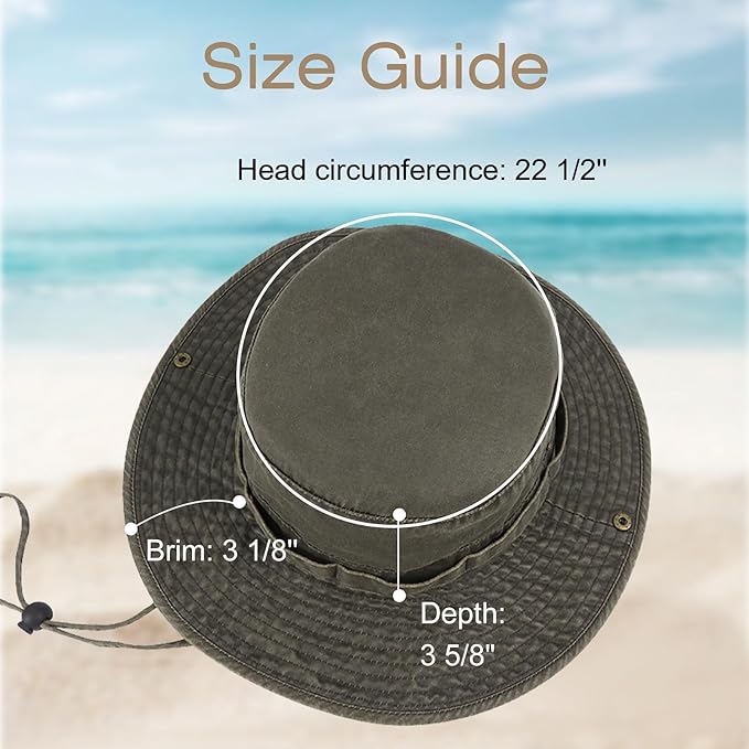 Bucket Hat Wide Brim UV Protection Sun Hat Boonie Hats Fishing Hiking Safari Outdoor Hats for Men and Women