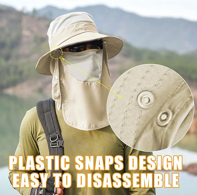 Sun Hats for Men Women Fishing Hat UPF 50+ Breathable Wide Brim Summer UV Protection Hat