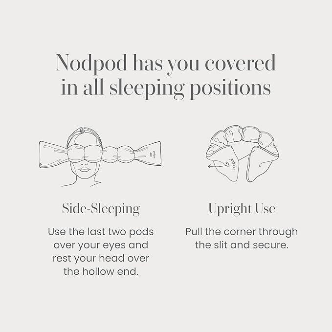 Nodpod Mineralized Silk Gentle Pressure Sleep Mask - Strap-Free, Light-Blocking Design for Sleep, Travel & Relaxation - Weighted Eye Pillow, Machine Washable (Willow)