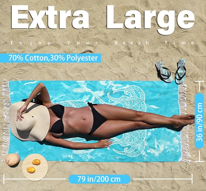 Thin Turkish Beach Towel Lightweight Quick Dry Absorbent Cotton Bathroom Bath Pool Swim Towels Extra Large Oversized Sand Free Beach Accessories Essentials Cloud Gifts for Adult