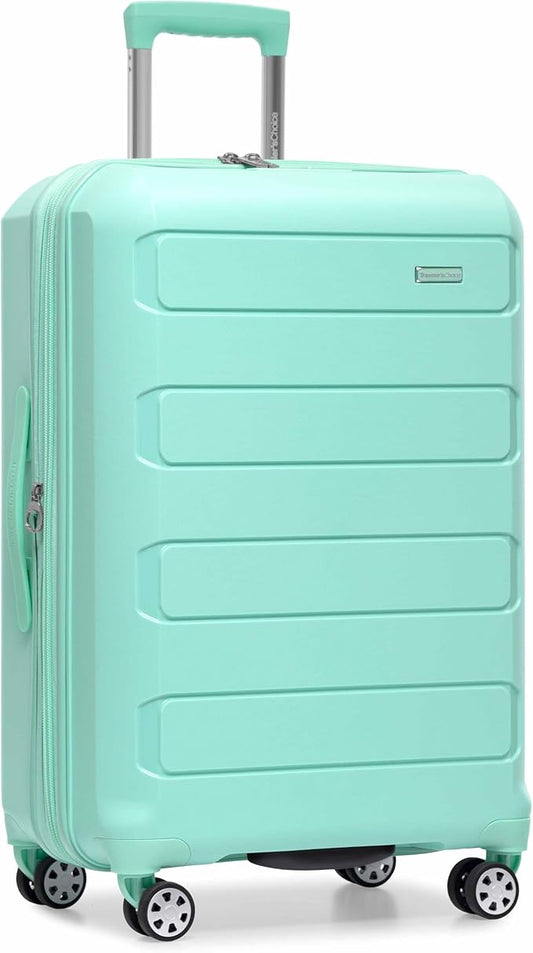 Traveler's Choice Pagosa Indestructible Hardshell Expandable Spinner Luggage, Mint, 26-Inch Medium