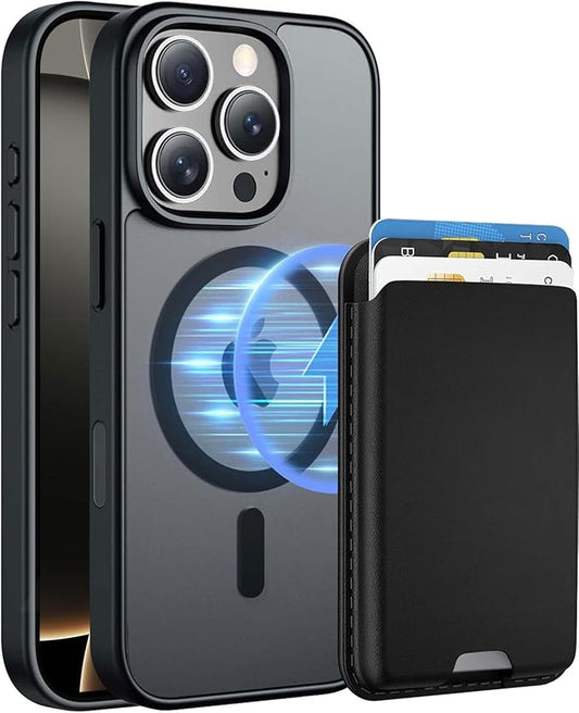 Ntwinro Magnetic for iPhone 16 Pro Max Case (Compatible with MagSafe) with Detachable Wallet & Card Holder for 3 Cards [RFID Blocking] Military Grade Protective Slim Phone Cover, Black