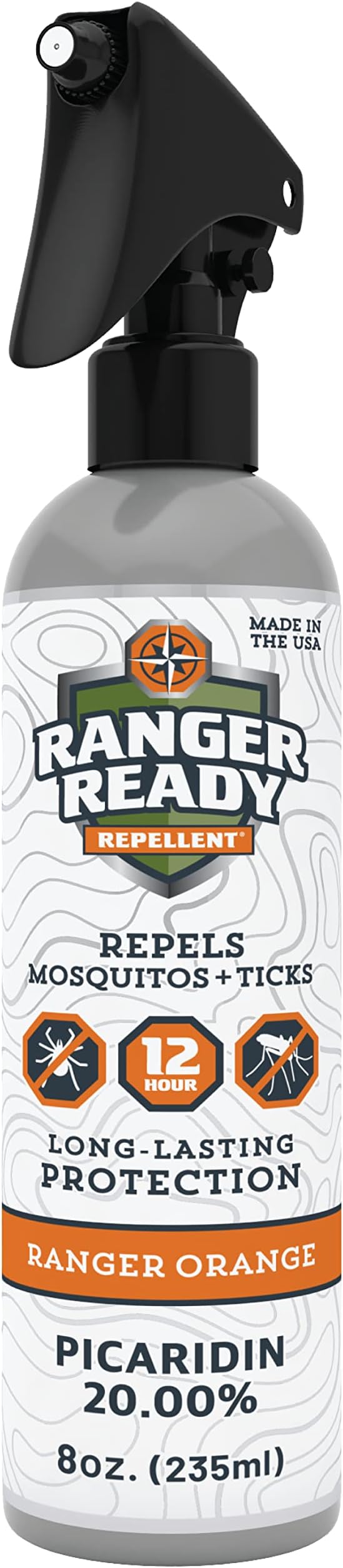 Ranger Ready Repellents Picaridin Insect Repellent, Orange Scent - DEET-Free Tick and Mosquito Repellent Bug Spray (8 Oz., Pack of 1)